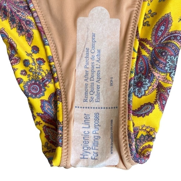NWT J. Crew High-rise bikini bottom in Ratti® golden paisley Yellow Sz XXS - Picture 7 of 12